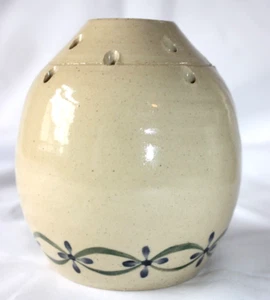 Strawtown Studio Art Pottery Vase & Flower Frog Pierced Holes Indiana USA - Picture 1 of 8