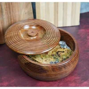 Premium Sheesham Wood Chapati Box | Hot Pot Roti Dabba | Handmade | Free Ship - Picture 1 of 5