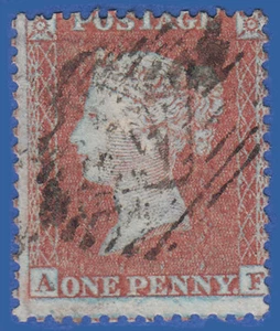 J45 GB QV 1855 1d RED BROWN PLATE 10 AF SGC6 FU IN LONDON - Picture 1 of 2
