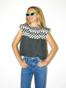 vintage handmade wool vest grey/white | from XS to XL – oversize - Picture 1 of 3