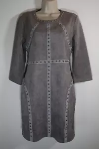 Cameo Rose Dress UK 14 Grey Faux Suede Metal Studs BNWT - Picture 1 of 9