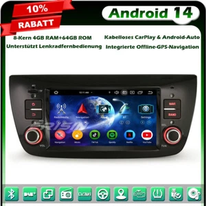 Radio de coche 64 GB 8 núcleos Android 14 GPS Navi DSP para Fiat Doblo 263 Opel Combo Tour - Imagen 1 de 24