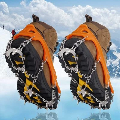 Ice Crampons Micro Spikes Botines de Hielo para Botas Antideslizantes X-Grandes Empuñaduras para Nieve Foto 1 de 4