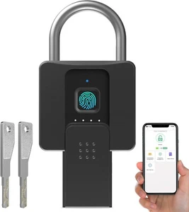 eLink Smart Heavy Duty Fingerprint Padlock with Key Backup - 1.6" Shackle - Picture 1 of 6