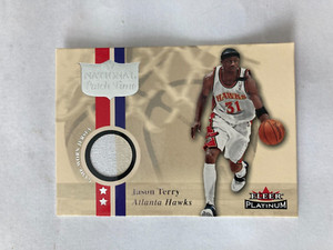 2001-02 Fleer Platinum National Patch Time Jason Terry Hawks Jersey