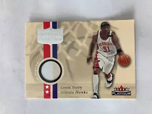 2001-02 Fleer Platinum National Patch Time Jason Terry Hawks Jersey - Picture 1 of 2