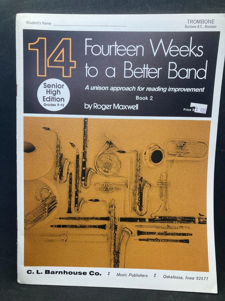 CL BARNHOUSE 14 Weeks to a Better Band, Book 2, Junior High Band Instruction - Image 1 of 1