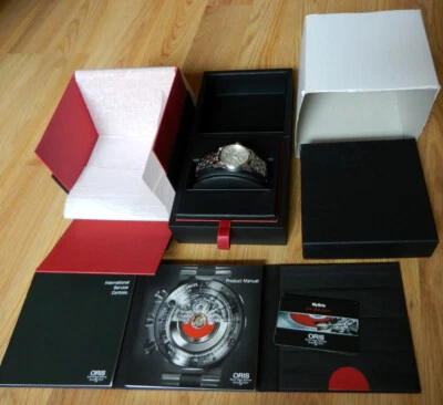 Oris Moonphase Complication Artelier Boxes Papers Date Day Second Time Zone 44mm - Image 1 of 4