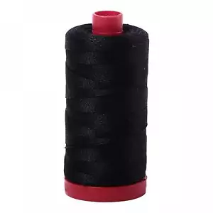Aurifil 12wt Mako Cotton Thread | Black (#2692) | 356 yds - Picture 1 of 1