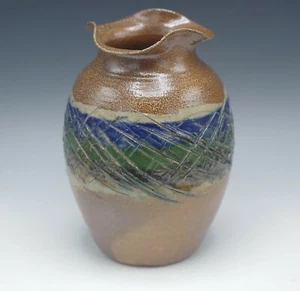 BLUE MOUNTAIN STONEWARE Pennsylvania SALT GLAZED VASE 1994 PHIL HUNSBERGER - Picture 1 of 8