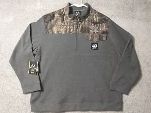 Realtree Sweater Adult 2XL Gray Ultra Quiet 1/3 Zip Poly Hunting Pullover Men's - Picture 1 of 13