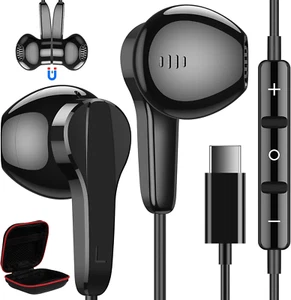 USB C Headphones for Samsung S24 Ultra S23 Fe S22+, Type C Earphones - Picture 1 of 12