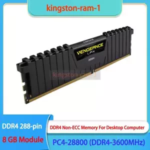Vengeance LPX 8 GB Ram DDR4-3600 MHz PC4-28800 AMD Ryzen Desktop Memory 288-pin - Picture 1 of 6