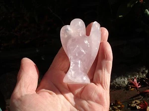 Rose Quartz Angel Self Standing-Beautifully Hand carved-Lovely Energy* - Picture 1 of 6