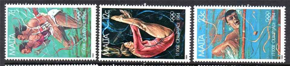 MALTA MNH 1984 SG742-744 JUEGOS OLÍMPICOS - JUEGO DE 3 LOS ÁNGELES Foto 1 de 1