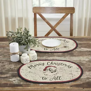 Jolly Ole Santa Jute Oval Placemat 13x19 - Picture 1 of 6