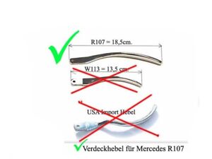 18,5cm. Verdeckhebel Hebel Griff für Mercedes R107 Dach / Verdeck / Hardtop