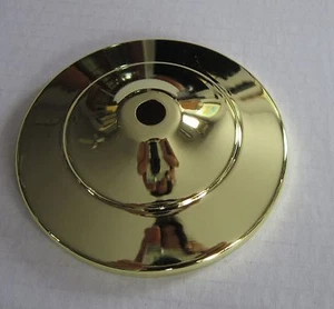 4-1/8" STAMPED BRASS PLATED STEEL VASE CAP, CANOPY NEW LAMP PART/OLD STOCK - Picture 1 of 3