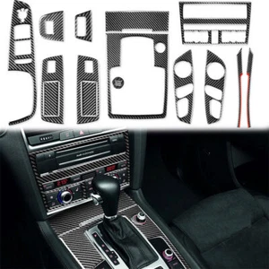 Red Bar Carbon Fiber Interior Accessories Whole Kit Cover For Audi Q7 2008-2015 - Picture 1 of 16