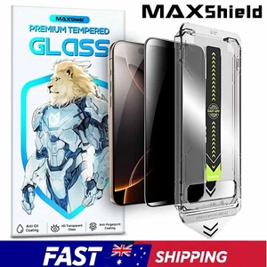 2X MAXSHIELD Privacy Glass Screen Protector For iPhone 16 Pro Max 15 14 13 12 - Picture 1 of 9
