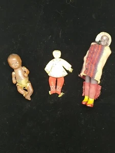 Antique Wooden Jointed Mini Dolls Collectible dolls. Pre 1910. Great Shape! - Picture 1 of 7