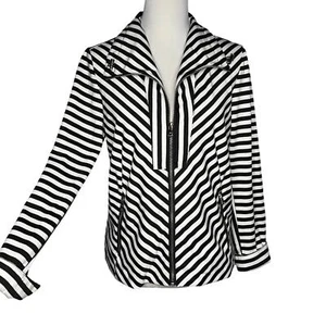 Erin London Striped Flip Cuff Jacket Med - Picture 1 of 10