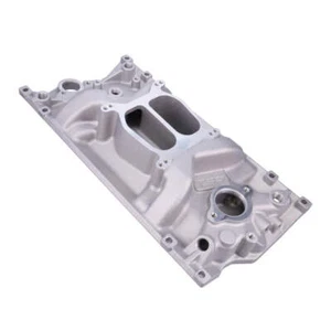 Satin Aluminum Dual Plane Intake Manifold for Chevy Small Block Vortec - Picture 1 of 2