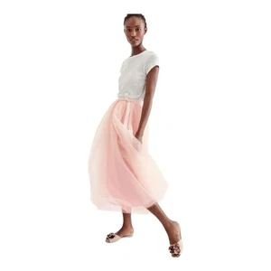 J.Crew Tulle Ball Skirt in Pale Buff Pink Pleated A-line Maxi 4 - Picture 1 of 15