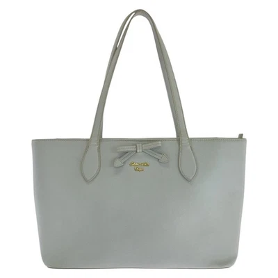 Samantha Vega Tote Bag Shoulder Bag Gray Gold Hardware leather - Image 1 of 4