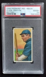 1909-11 T206 - Clark Griffith - HOF - Piedmont 350-460/25 - PSA 2.5 GOOD+ - Picture 1 of 2