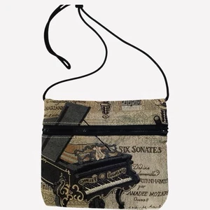 Sac à main bandoulière piano tapisserie toile Bonniebag fabriqué aux États-Unis - Photo 1/8
