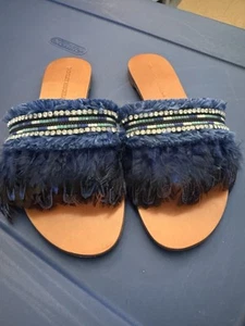 Feather Blue Badgley Mischka Slide Sandal 8.5 - Picture 1 of 4
