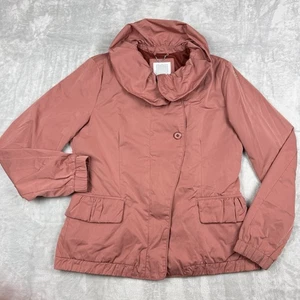 GEOX Women’s Light Pink Jacket Windproof Breathable Size 8 Zip Front Large Cowl - Foto 1 di 12