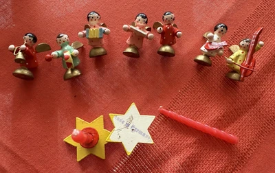 古董圣诞德国金字塔替换零件天使管弦乐队和蜡烛 — 第 1/4 张图片