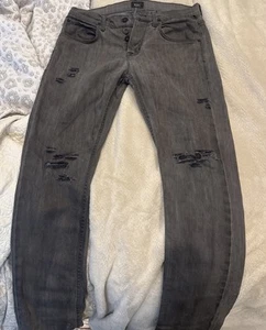 Hudson Denim Jeans Herren 32x30 Button Fly Schwarz Straight Leg Distressed - Bild 1 von 9