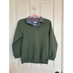 Properly Tied Green Quarter Zip Pull On Sweatshirt Kennedy Olive Youth Medium - Picture 1 of 4