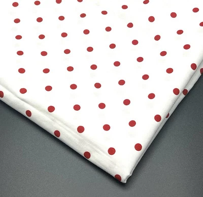 "Impresión Cranston a lunares blanco rojo funciona Schwartz Liebman - 48"" x 44""" Foto 1 de 4