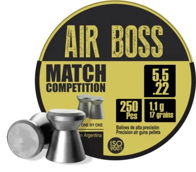 Apolo Air Boss Match Competition 5.5mm .22 Cal 17gr/1.1 g Airgun Pellets 250 ct