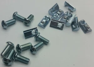 Befestigungsset für Item. Halbrundschraube M8x16 + Nutenstein einschwenkbar Nut8 - Bild 1 von 3