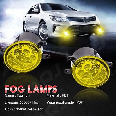 For Toyota Prius V 2015-2017 Pair Bumper Yellow Fog Lights Driving Lamps Foto 1 de 4
