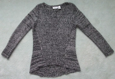 Allison Brittney пуловер v-образным вырезом вязаный свитер ~ женщин M ~ черный/серый/серебристый - Изображение 1 из 4