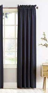 Sun Zero Avery 100% Blackout Rod Pocket Single Curtain Panel Navy, 50x95” - Picture 1 of 6