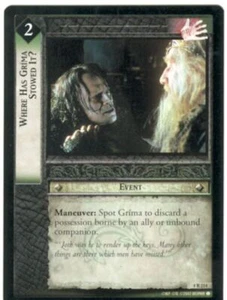 Lord Of The Rings CCG Card TTT 4.R214 Where Has Grima Stowed It - Picture 1 of 1