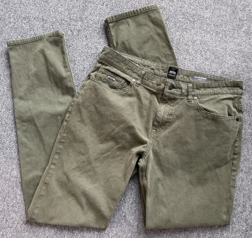 Pantalones de mezclilla verdes ajustados Hugo Boss 020 Delaware - Hombre 36x33 Foto 1 de 4