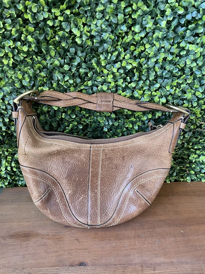 VINTAGE COACH Y2K SOHO Tan Leather Hobo Shoulder Bag Olive Interior EUC AUTENTIC - Image 1 of 1