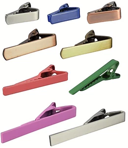 Gifts Matte TIE Bar 3CM 4CM Skinny 5.5CM TIE Mens Boys Pin UK - Picture 1 of 23
