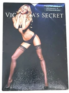 Victoria’s Secret Lace Top Thigh-High White Size A Vintage Stockings NIP New - Picture 1 of 2