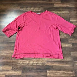 Karen Scott Damen Tunika Top mit Gitterbesatz rot Größe 3x - Bild 1 von 5