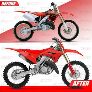 Honda 2000-2001 CR125R CR250R | New Polisport CR Restyle Plastic kit 2023 Red - Picture 1 of 5