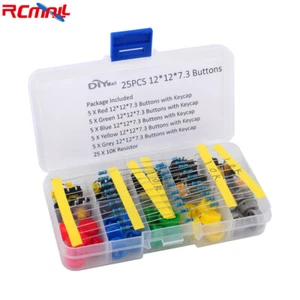 25 piezas interruptor táctil pulsador táctil de 12*12*7,3 mm resistencia 10K para tablero de pan - Imagen 1 de 4